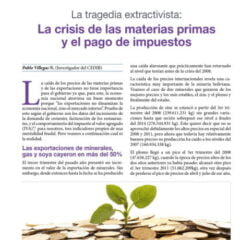 La tragedia extractivista: La crisis de las materias primas y el pago de impuestos