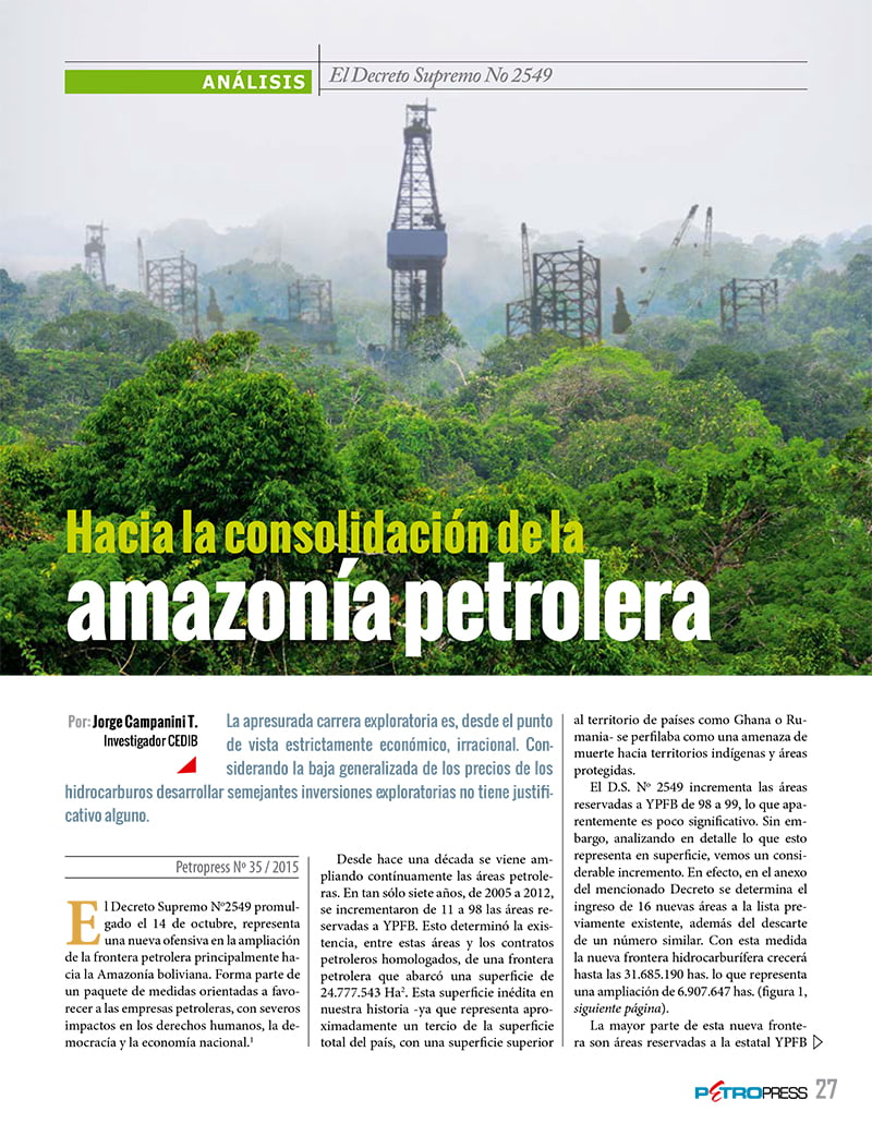 Hacia la consolidación de la Amazonía petrolera (Petropress Nº 35, 3.16)