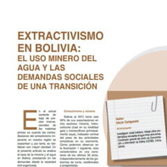 Extractivismo en Bolivia El uso minero del agua y las demandas sociales de una transición | Artículo en Revista Interquorum