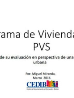 05 El Programa de Vivienda Social (PVS). Importancia de su evaluación en perspectiva de una política integral urbana