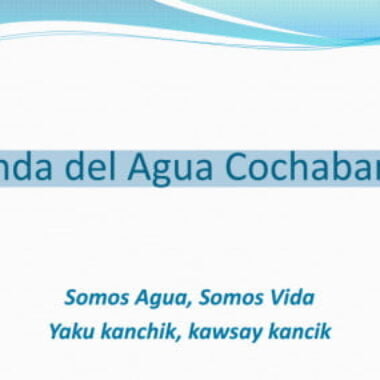 Agenda del Agua Cochabamba – Dirección de Planificación y Gestión Integral del Agua Gobernación Cochabamba