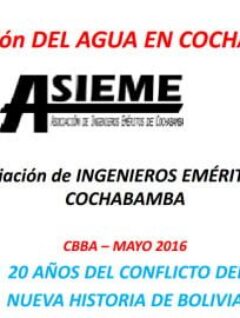 Situación del agua en Cochabamba – Asociación de Ingenieros Civiles