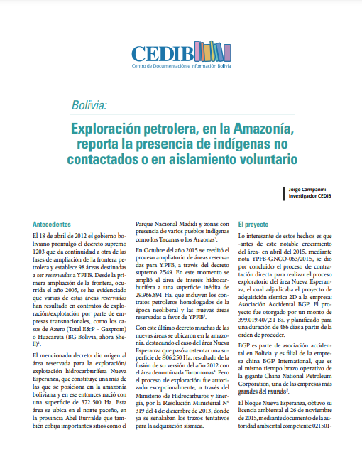 Prevenir un Etnocidio la obligación del Estado frente a informes de Indígenas no contactados