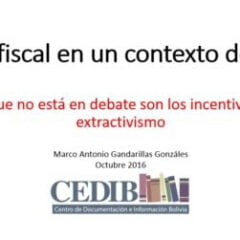 Pacto fiscal en un contexto de crisis (Marco Gandarillas CEDIB).