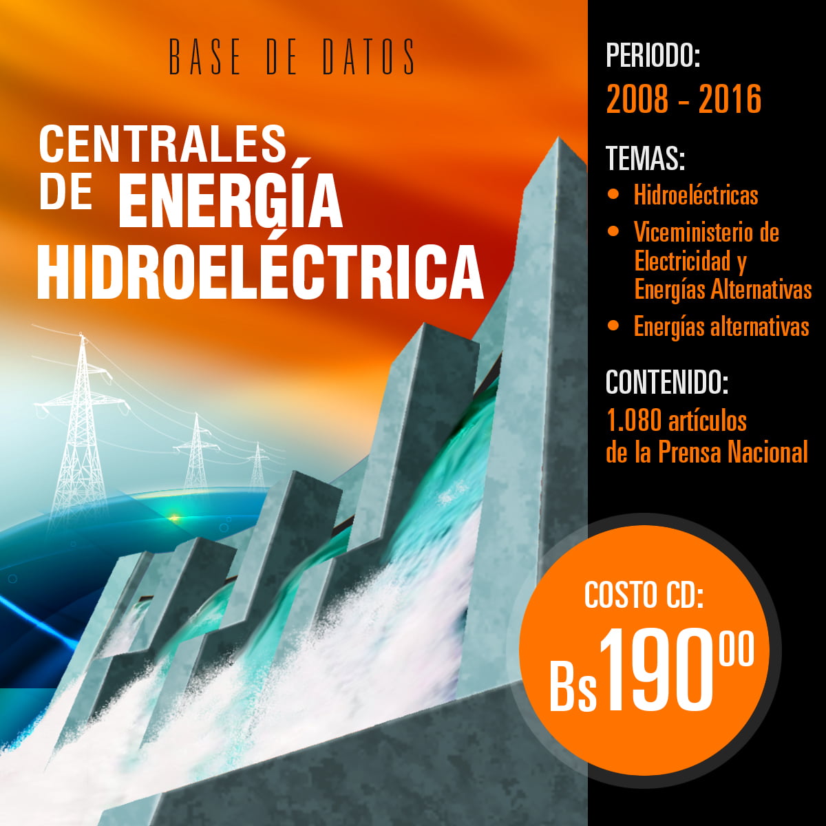 Centrales de energía hidroeléctrica: Base de datos hemerográfica