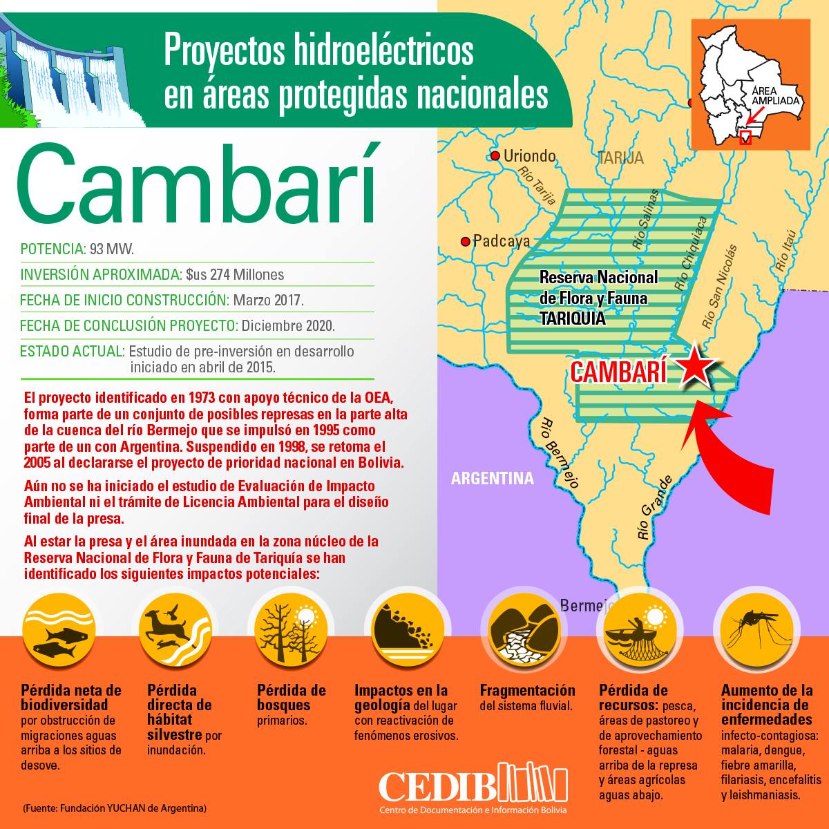 Cambarí: Proyectos hidroeléctricos en áreas protegidas de Bolivia