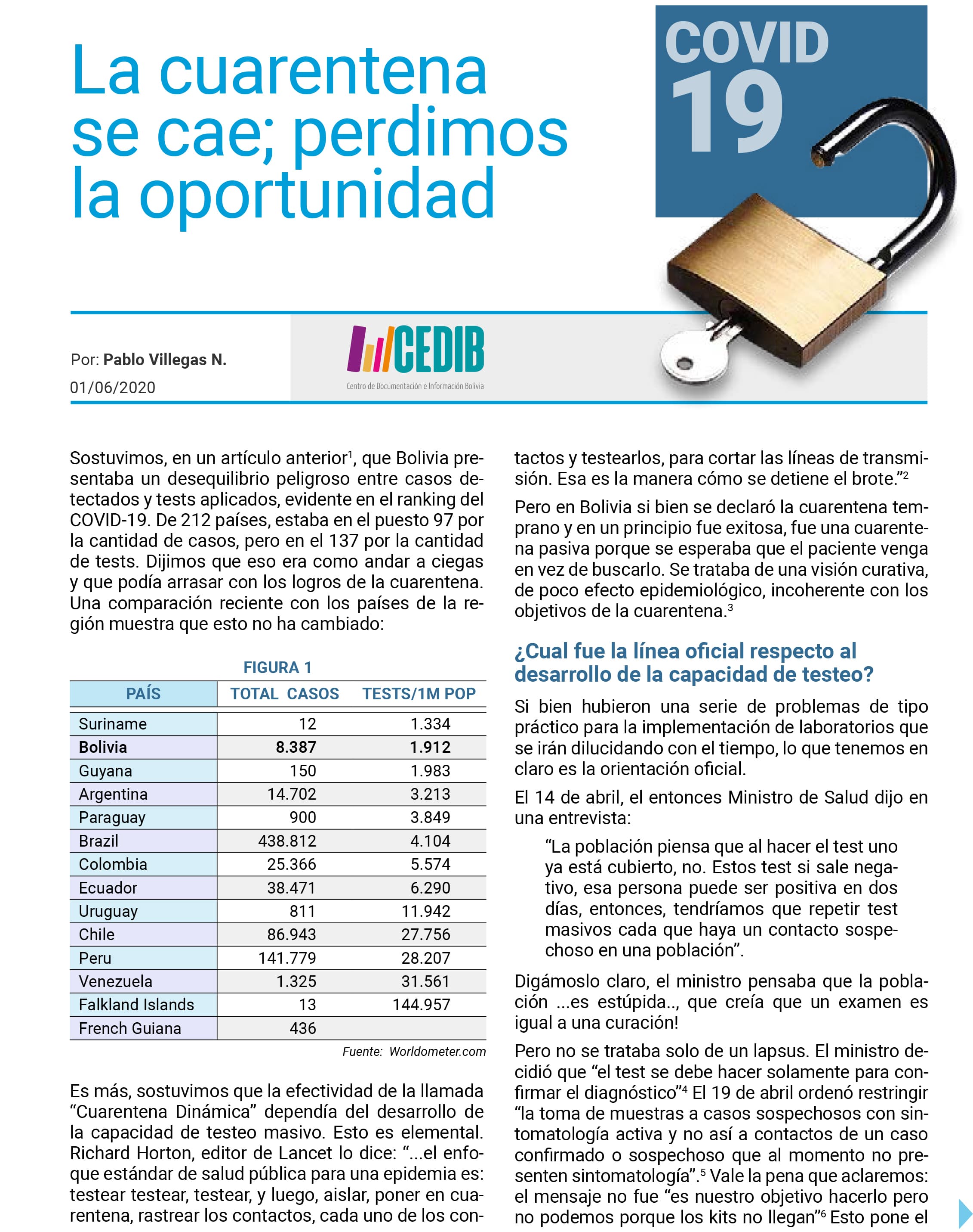 COVID 19 | La cuarentena se cae y perdimos la oportunidad