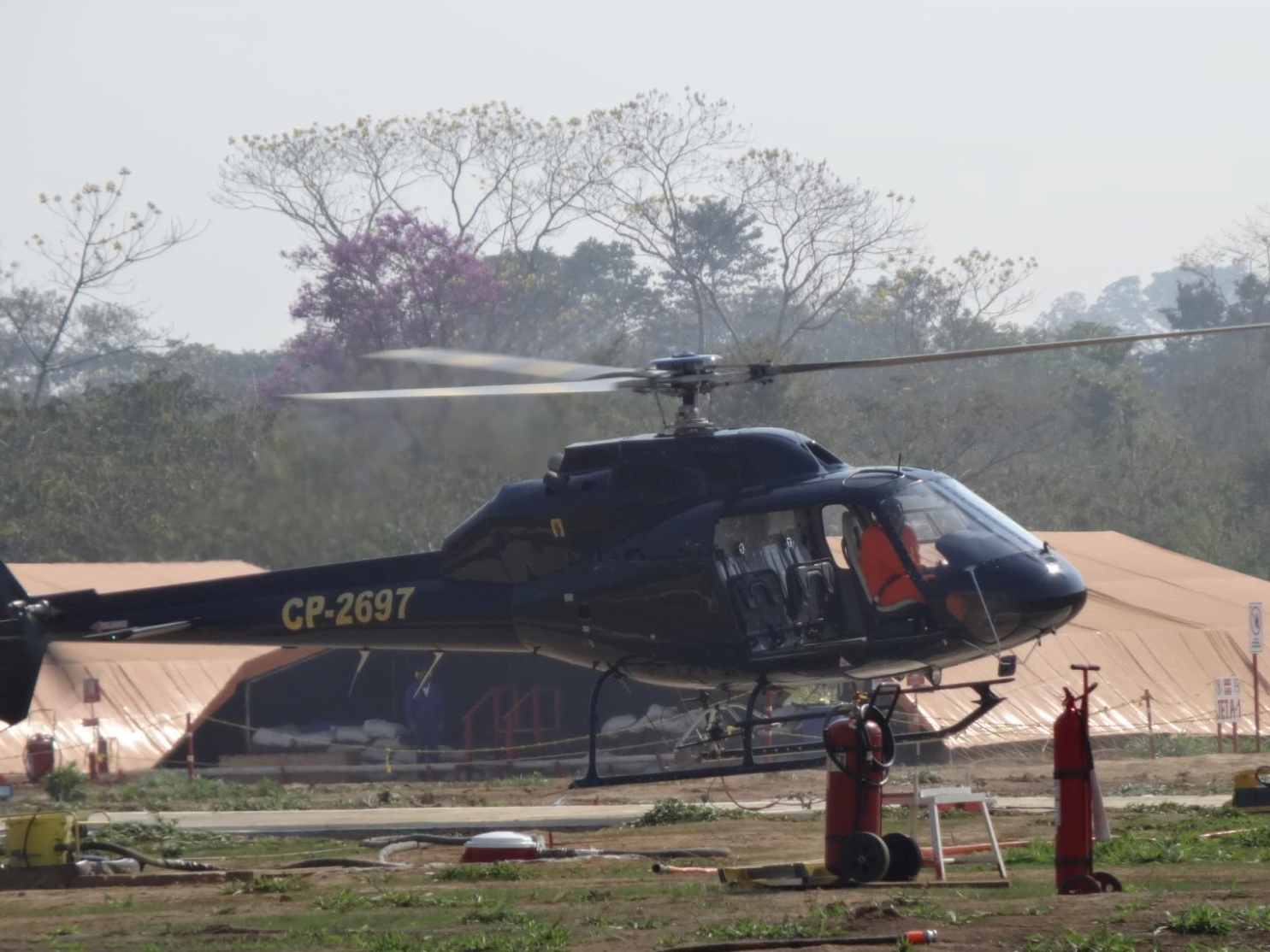 La empresa BGP Bolivia instaló helipuertos en el territorio indígena durante la ejecución del proyecto. Foto: Monitores Socioambientales.