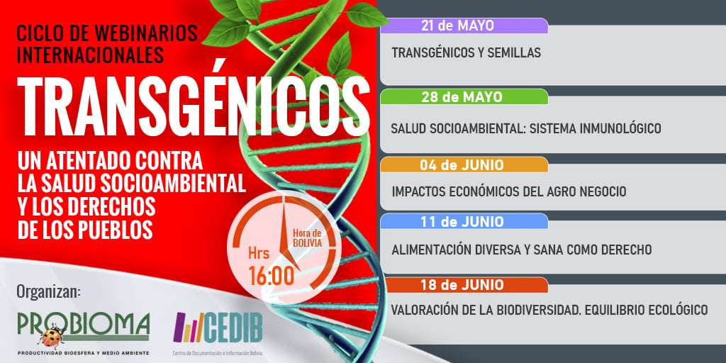 Webinario "Transgénicos: un atentado contra la salud sociomabiental y los derechos de los pueblos"