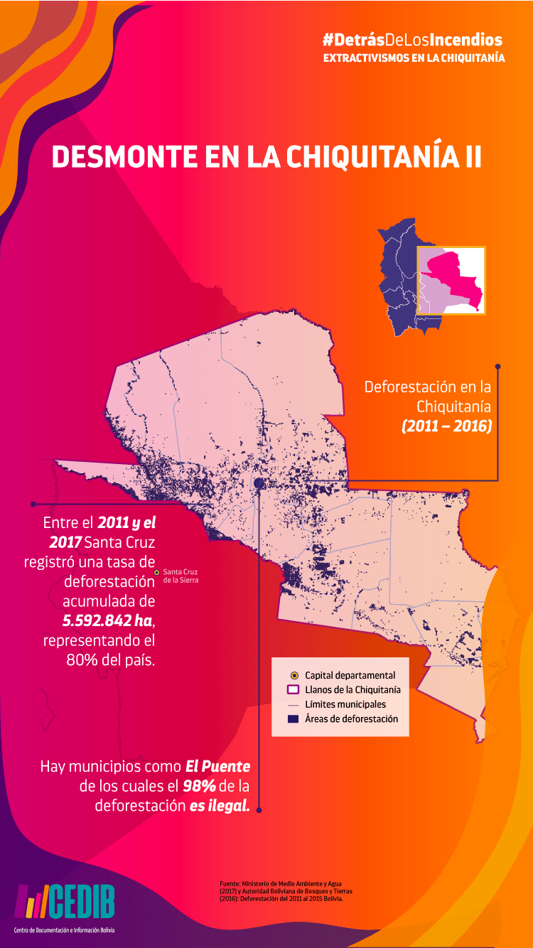 Desmonte en la Chiquitanía, incendios