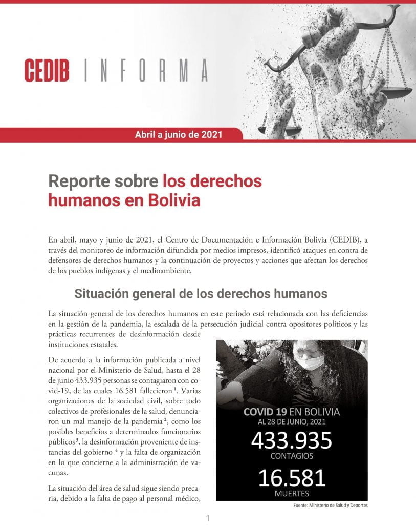 Boletin Derechos Humanos en Bolivia