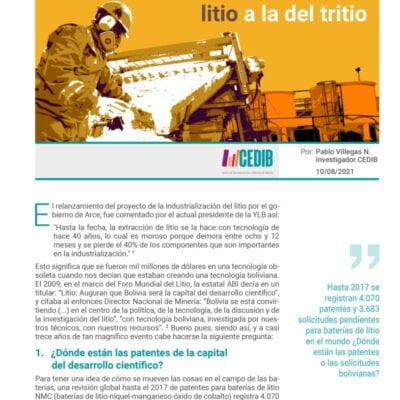 Industrialización del litio en Bolivia