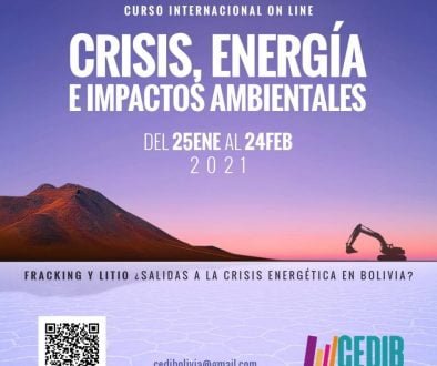 Curso Internacional Virtual: Crisis, energía e impactos ambientales: Fracking y litio ¿salidas a la crisis económica en Bolivia?