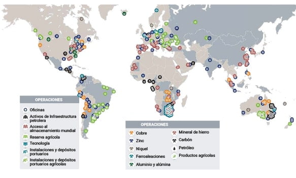 La presencia de Glencore e intereses en el mundo