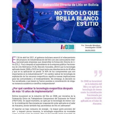 Extracción Directa de Litio en Bolivia