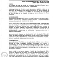 Resolucion Administrativa Plan de Manejo Tariquia