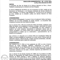 Resolucion Administrativa Plan de Manejo Tariquia