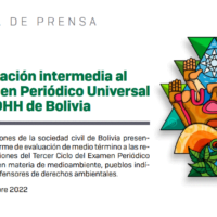 10|12|22 Nota de Prensa. Evaluación intermedia al Examen Periódico Universal en DDHH de Bolivia