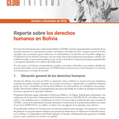 Cedib informa. Reporte sobre los derechos humanos Octubre- Diciembre 2022
