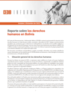 Cedib Informa | Reporte de Derechos Humanos en Bolivia octubre a diciembre 2022