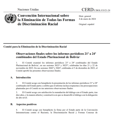 CERD NNUU Portada
