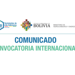 Comunicado YLB: Convocatoria Internacional fase II “Expresiones de interés sobre el desarrollo de proyectos y tecnología para el aprovechamiento de recursos evaporíticos”
