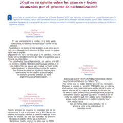 Petropress 3 | ¿Cuál es su opinión sobre los avances y logros alcanzados por el proceso de nacionalización?