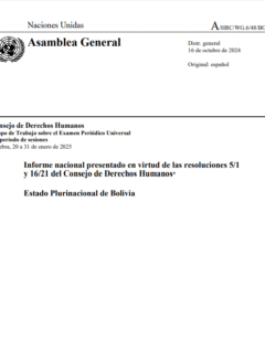 Informe del Estado boliviano para el EPU Bolivia 2025