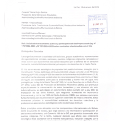 Solicitud de tratamiento público y participativo Ley 170 y 197 sobre contratos litio | 2025