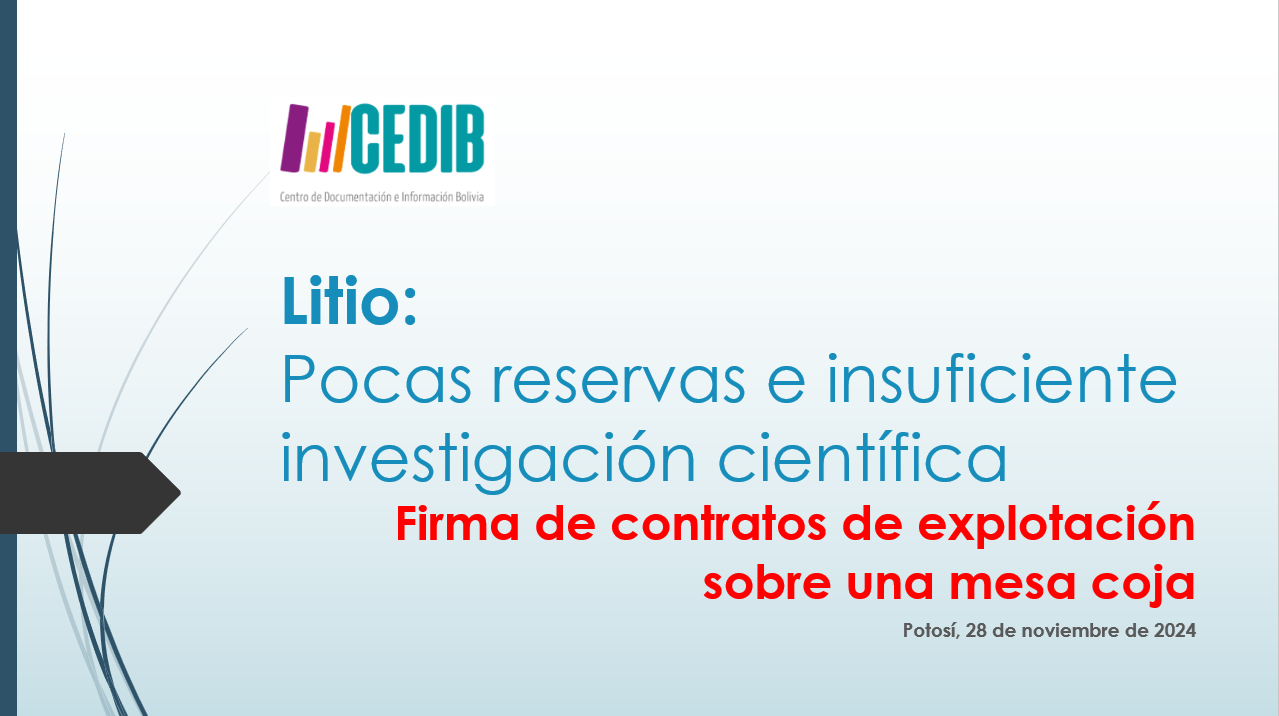 Diapositiva Litio | Pocas reservas e insuficiente investigación científica