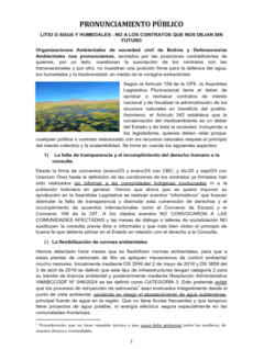 Pronunciamiento Público | Litio o agua y Humedales 2025