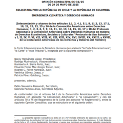 Opinión Consultiva OC-32/25 sobre Emergencia Climática y Derechos Humanos | Corte IDH