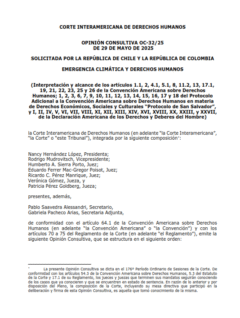 Opinión Consultiva OC-32/25 sobre Emergencia Climática y Derechos Humanos | Corte IDH