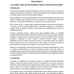 Informe especial Las Londras | Cuatro años de impunidad y violencia contra la prensa en Bolivia