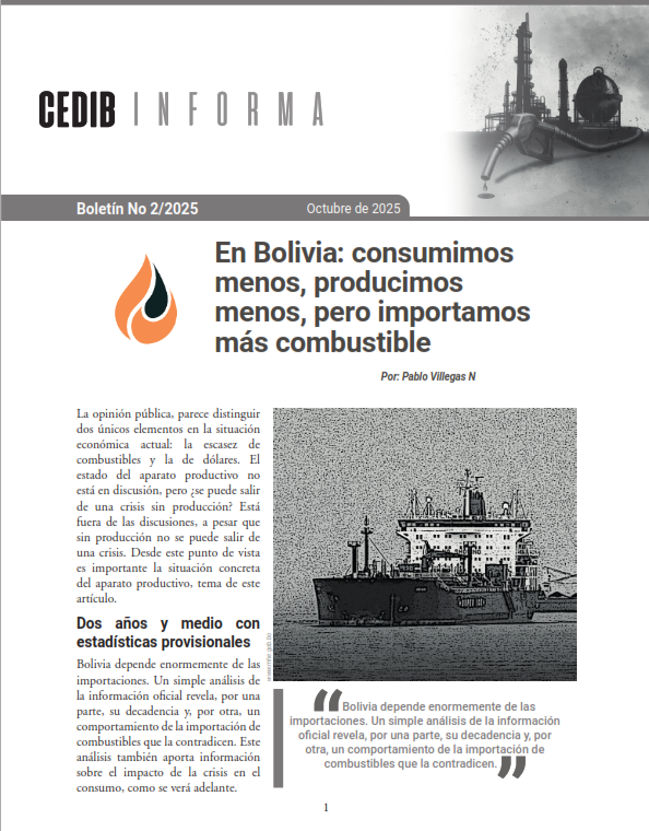 CEDIBINFORMAcOMBUSTIBLES Cedib Informa | En Bolivia consumimos menos, producimos menos e importamos más
