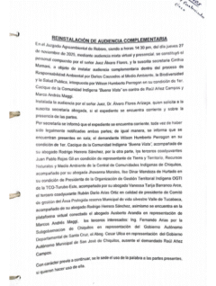 resolucion TCO TURUBO Reinstalación audiencia complementaria | Tribunal Agroambiental de Roboré
