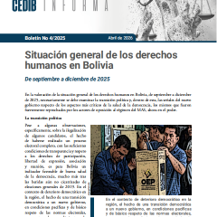 Cedib Informa | Reporte de DDHH en Bolivia septiembre a diciembre 2025