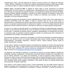 Pronunciamiento juntanza regional | Frente al autoritarismo y la violencia: reafirmamos nuestra defensa de los derechos humanos