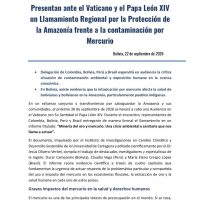 Presentan al Vaticano y Papa León XIV | Llamamiento Regional por la Protección de la Amazonía frente a la contaminación por Mercurio